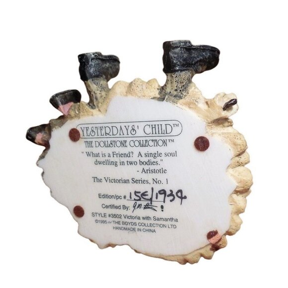 Yesterday's Child Figurine The Victorian Series ‘What is a Friend” 1995 Boyds Co - Picture 6 of 9